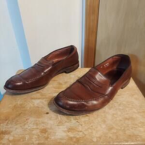 Allen Edmonds Randolph Men's US 15 E Brown Leather Bench Welt Penny Loafers